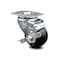 Service Caster 3 Inch Soft Rubber Wheel Swivel Top Plate Caster with Brake SCC-20S314-SRS-TLB - alternate 1
